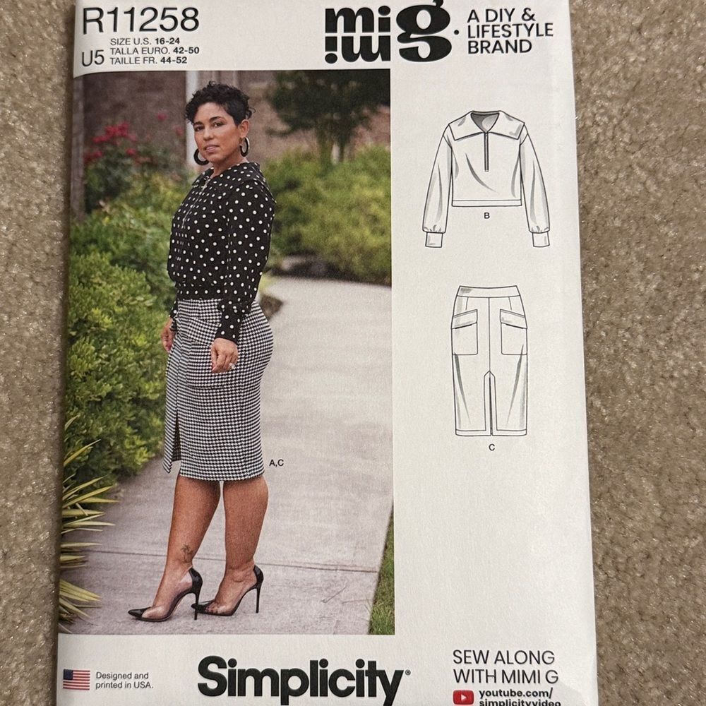 Simplicity plus size skirt sewing pattern